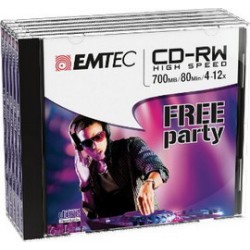 CD-RW EMTEC 80MIN/700MB 4-12x JEWEL CASE (kit 5pz)