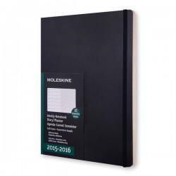 AGENDA XL SETTIMANALE 18 MESI MOLESKINE NERA 19X25