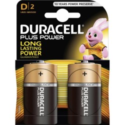 BLISTER 2 PILE DURACELL PLUS (MN1300) D - TORCIA