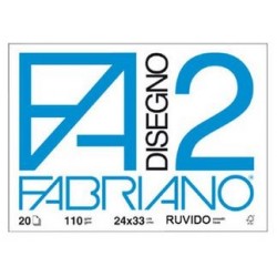 FABRIANO F2 24X33 RUVIDO 20 FOGLI 110gr