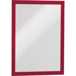 CONFEZIONE 2 CORNICI ROSSE A4 DURABLE DURAFRAME RETRO ADESIVO 4872-03