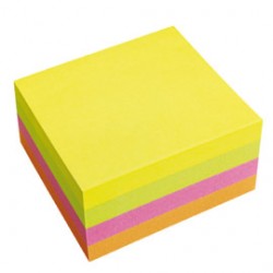 CUBO BIGLIETTI ADESIVI ASSORT.NEON 75X75mm 320fg 70gr Starline