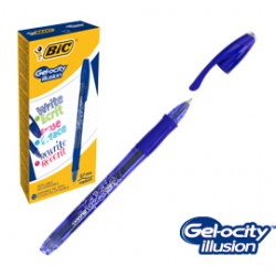 SCATOLA 12 PENNE GEL CANCELLABILI GELOCITY ILLUSION 0.7MM BLU BIC