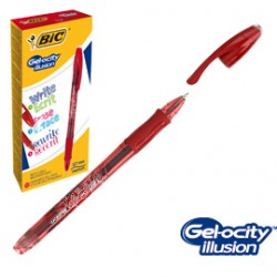 SCATOLA 12 PENNE GEL CANCELLABILI GELOCITY ILLUSION 0.7MM ROSSO BIC