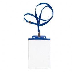 10 PORTANOME PASS 6S-P 10x15cm (A6) BLU con CORDONCINO BLU