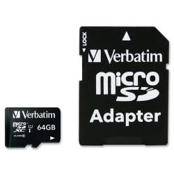 MICRO SDHC Verbatim CLASS 10 Premium 64GB + ADATTATORE