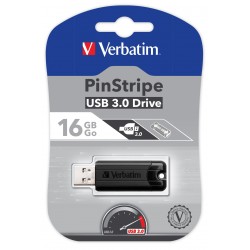 CHIAVETTA USB 3.0 16 GB  Verbatim PinStripe