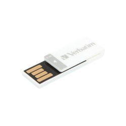 CHIAVETTA USB 2.0 16 GB  BIANCA Verbatim Clip-it