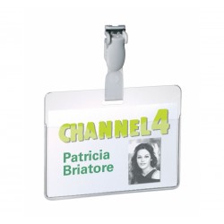 PORTA NOME ORIZZONTALE   DURABLE CLIP PLAST. CM6X9