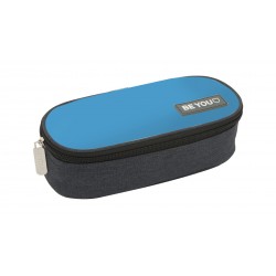 ASTUCCIO BUSTINA OVALE inECOPELLE FODERATA BLU