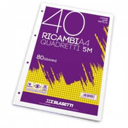 RICAMBI FORATI A4 5MM QUAXIMA 40FG 80GR PIGNA