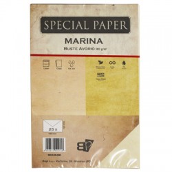 CF.25 BUSTE CARTA MARINA 12X18 AVORIO 90GR.