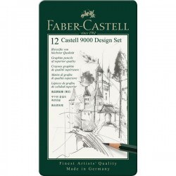 SET CASTELL 9000 DESIGN  12 MATITE GRAFITE 5B-5H